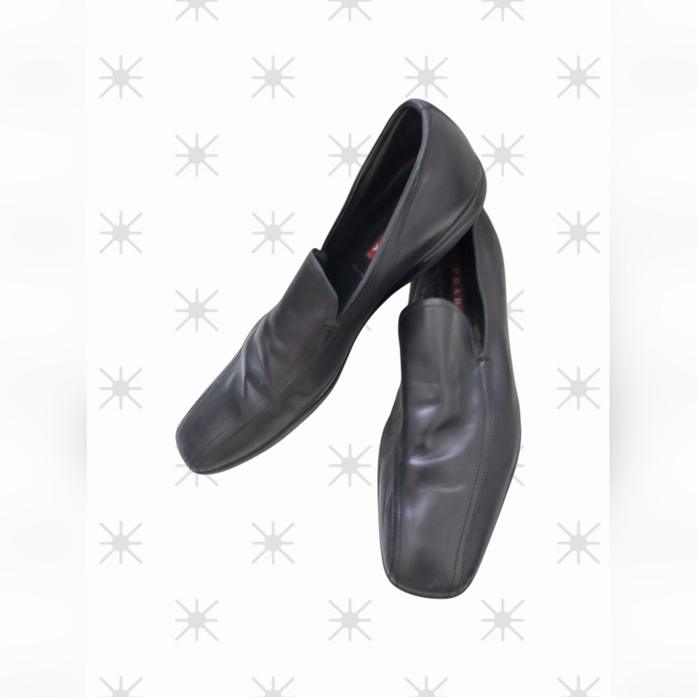 Prada Men's Black Leather Shoes Size 9